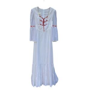 Vintage Roberta California 60s 70s Boho Hippie Peasant Dress Women's